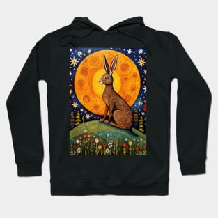 Moonlit Reverie: The Hare's Serenity Hoodie